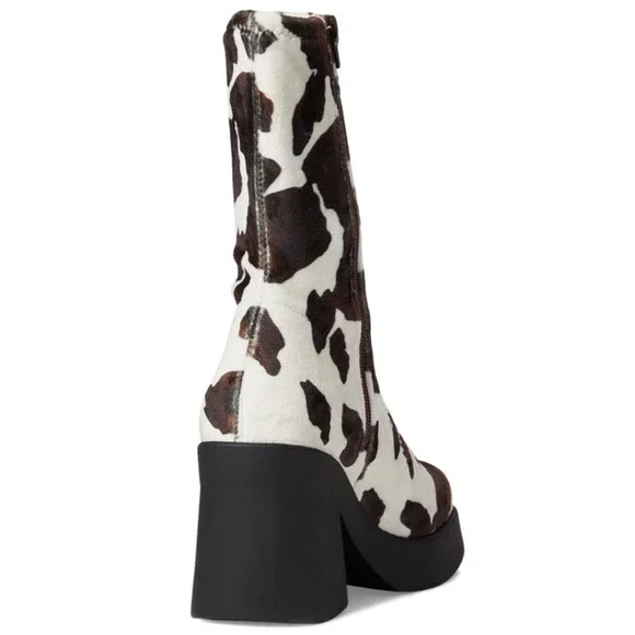 Steve Madden Klayton Platform Boot Women Size 9.5 Cow Print Chunky Heel - Picture 4 of 5